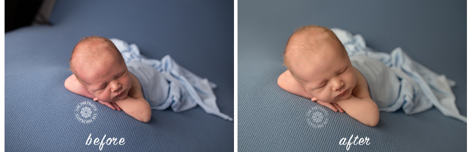 Newborn baby photography - on belly