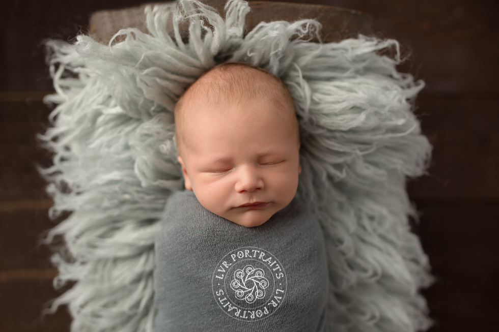 newborn baby boy photography - wool flokati