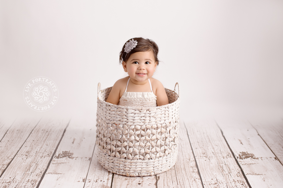 Lancaster PA Baby photographer, baby girl in basket