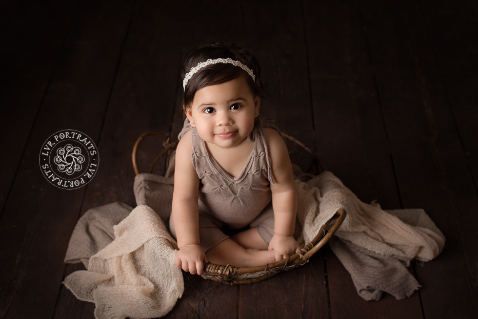 Lancaster PA Baby photographer, baby girl in bowl