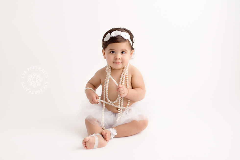 Lancaster PA Baby photographer, baby girl wearing beads