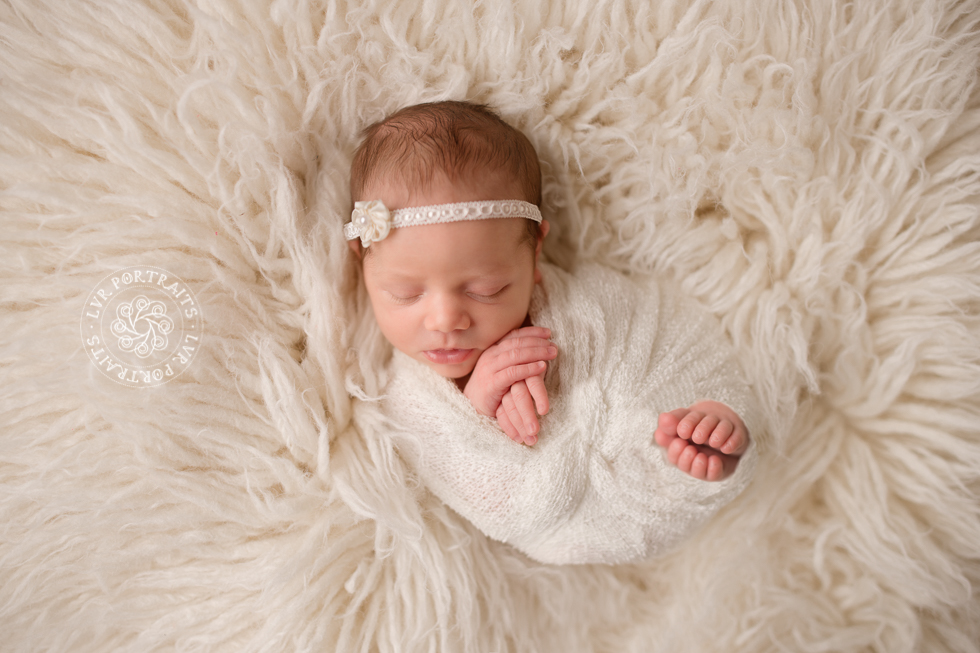 baby girl, wool flokati, lancaster newborn photographer,