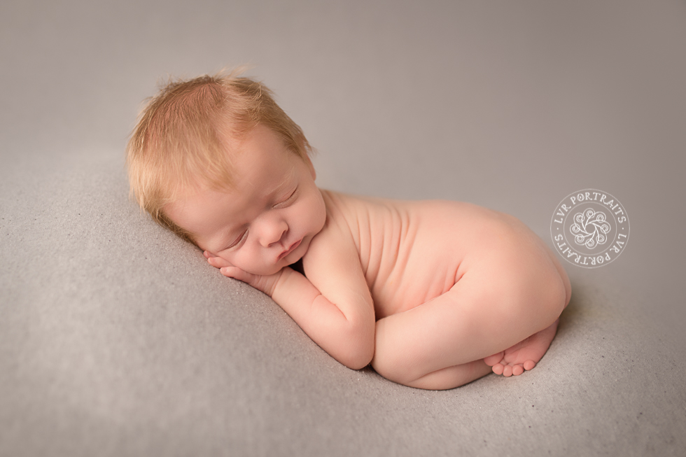 Newborn photography, Lancaster PA, baby boy with red hair
