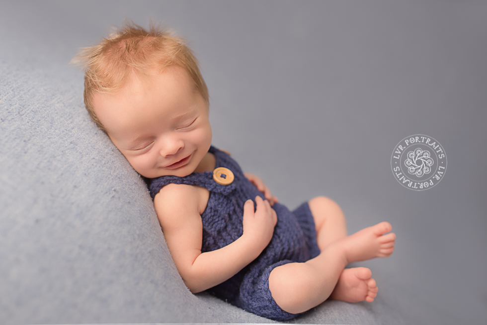 Newborn photography, Lancaster PA, baby boy smiling