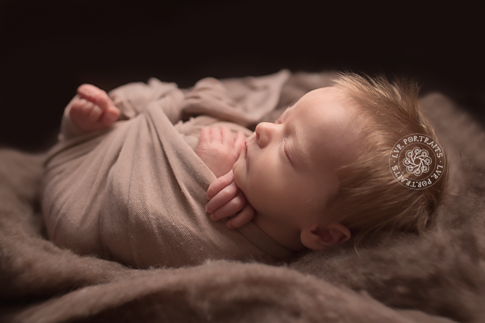 Newborn photography, Lancaster PA, baby boy side profile