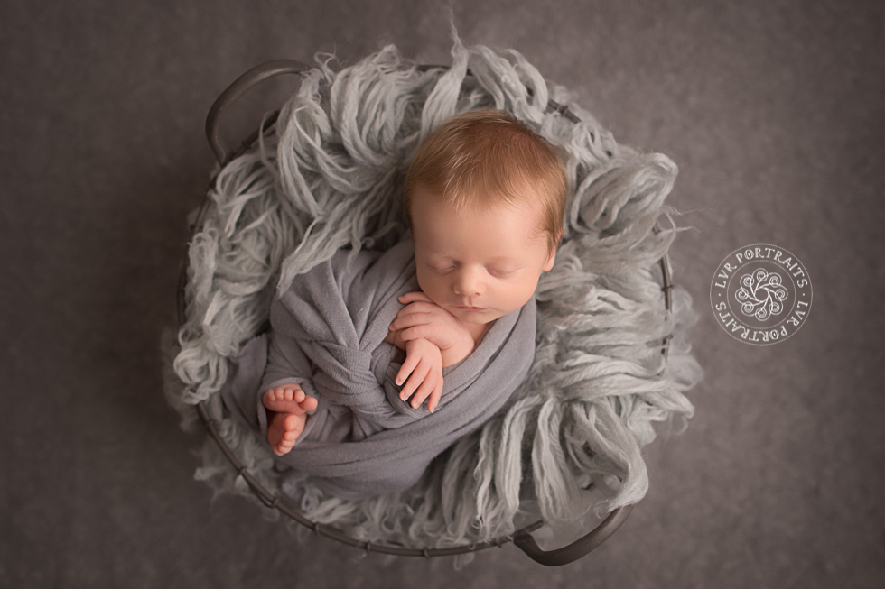 Newborn photography, Lancaster PA, baby boy in basket