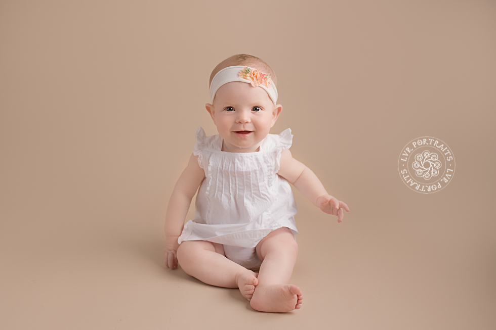 baby photographer, lancaster pa, baby girl in white dress