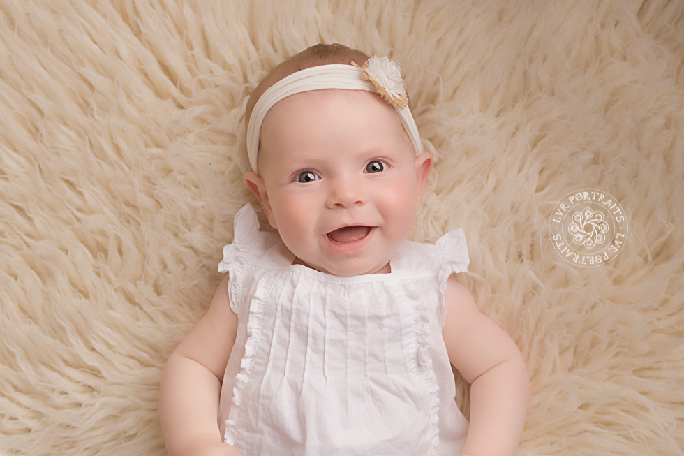 baby photographer, lancaster pa, baby girl in white dress
