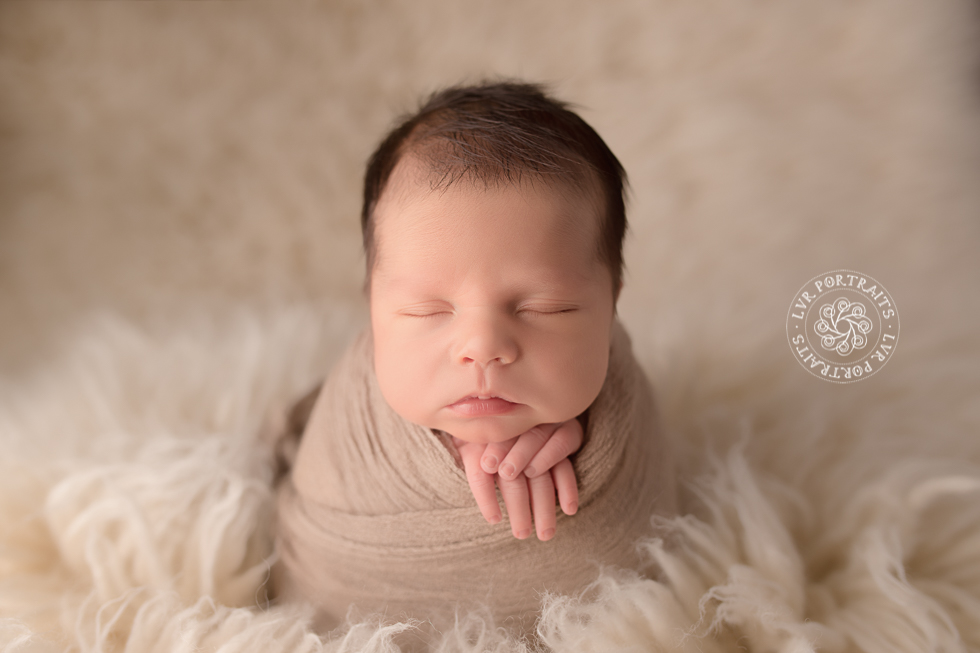 newborn baby photographer, Lancaster PA, potato sack pose