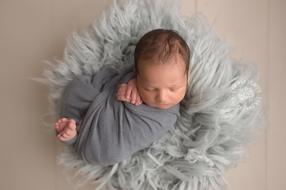 Lancaster newborn photography, baby boy on fur