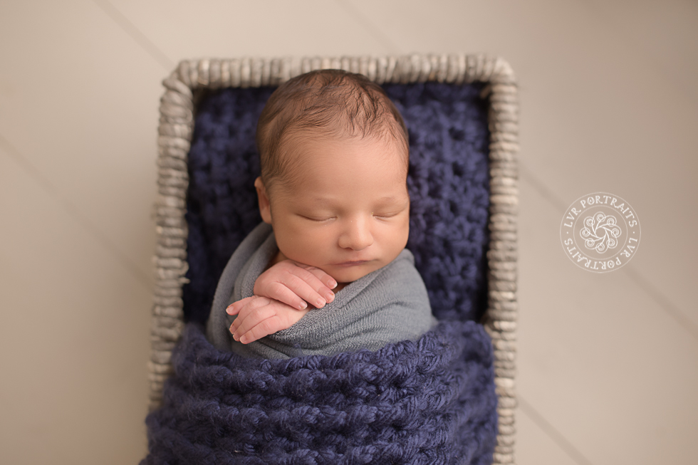 Lancaster newborn photography, baby boy in basket