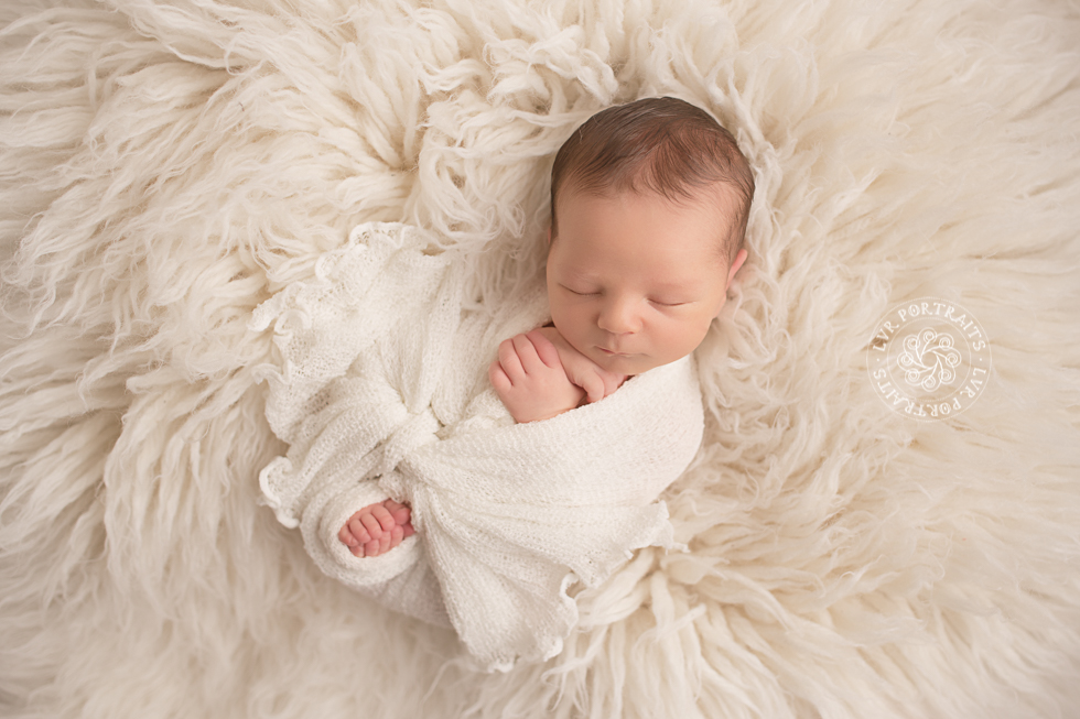 Lancaster pa custom newborn photography, newborn photography, baby on white flokati