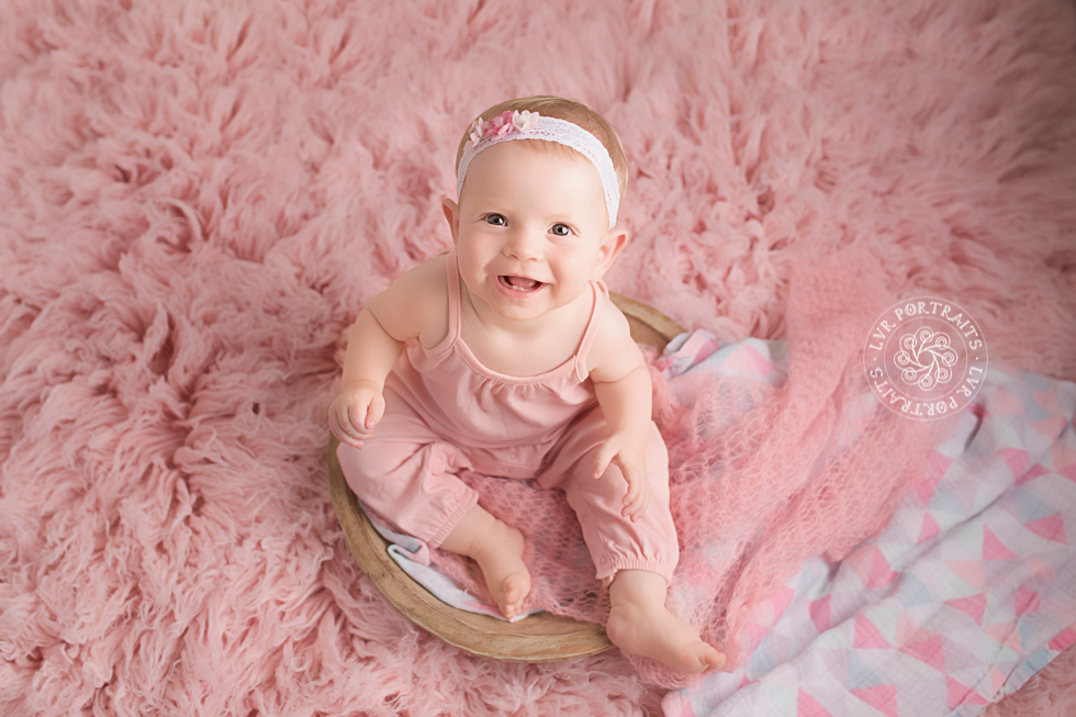 Baby Photographer, Lancaster PA, Milestone Session, baby smiling