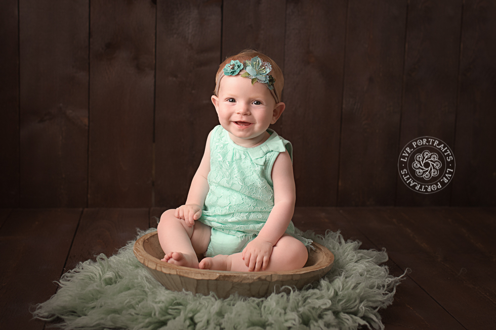 Baby Photographer, Lancaster PA, Milestone Session, baby in bowl