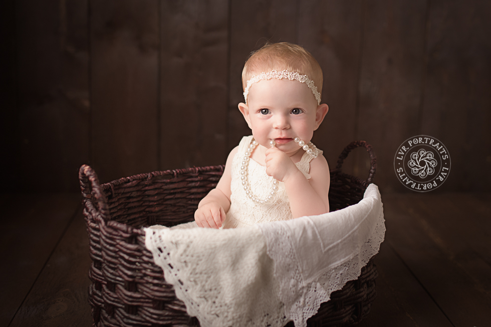 Baby Photographer, Lancaster PA, Milestone Session, baby in basket