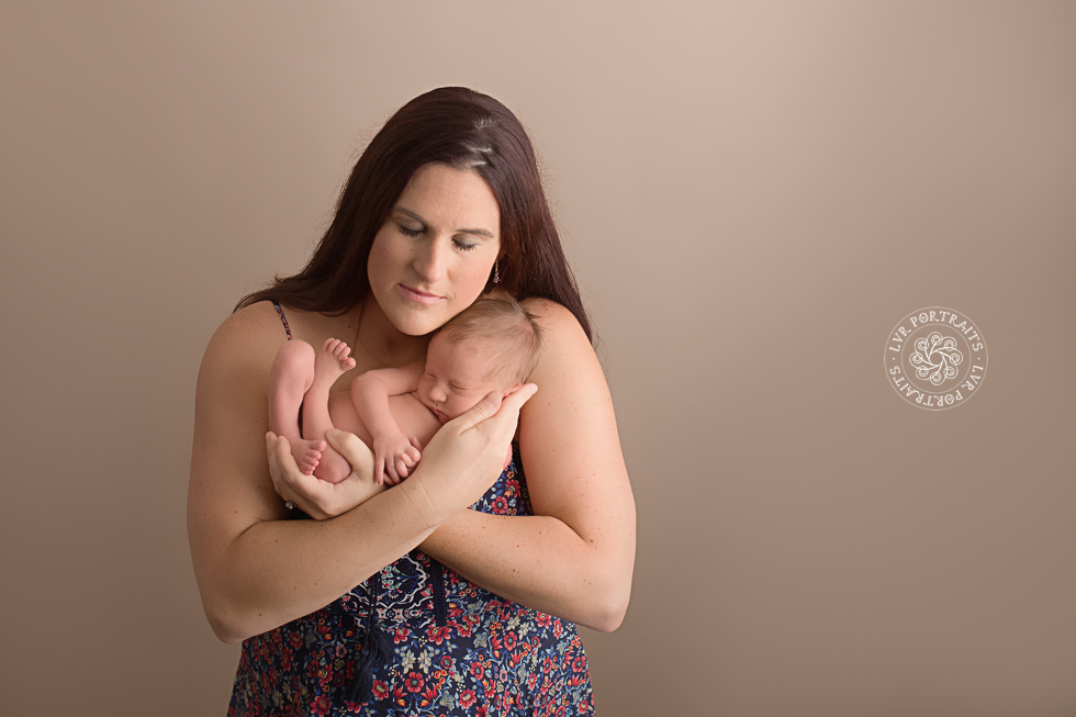 Newborn photography session, lancaster PA, newborn boy, with mom, criss-cross arms