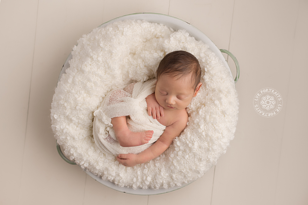 Lancaster-PA-Newborn-Photographer, LVR Portraits, baby boy white wrap