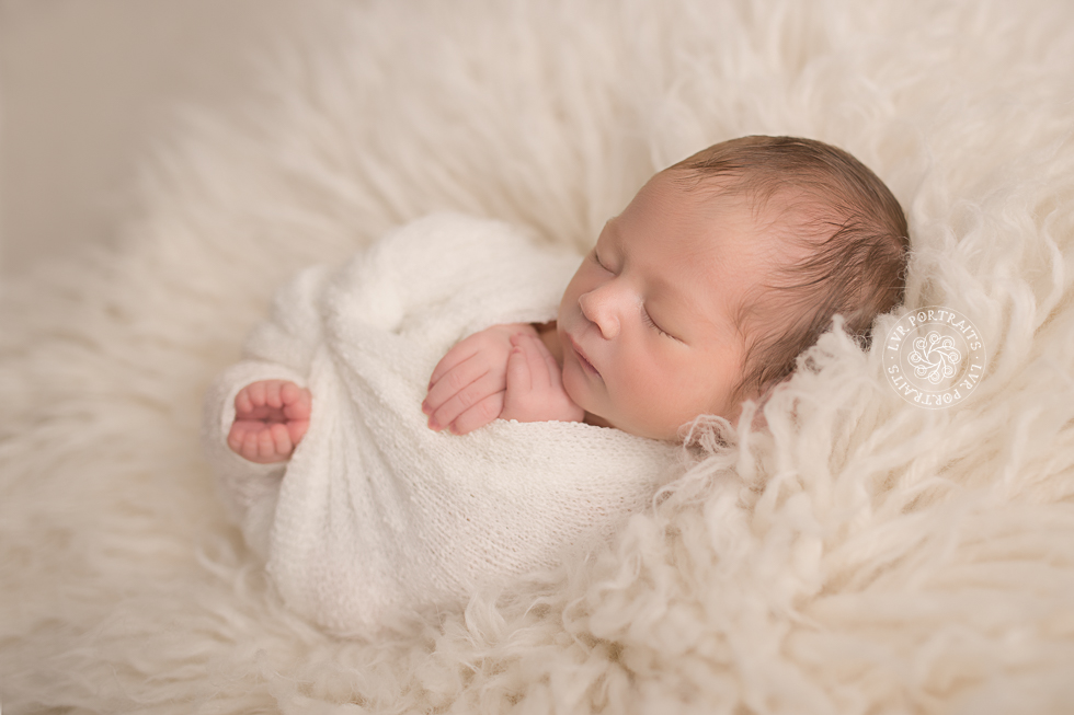 infant photographer, newborn boy, white flokati