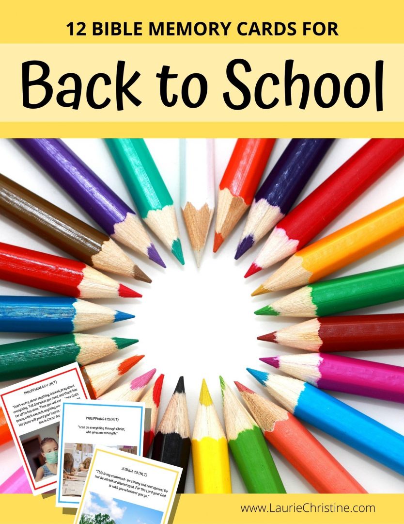 back to school bible memory cards